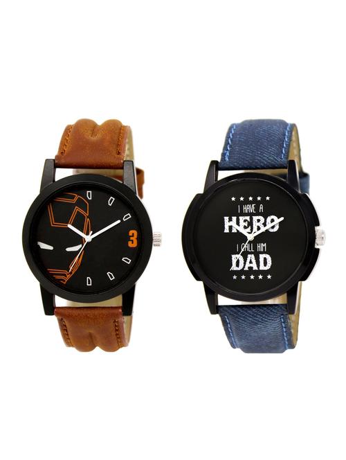 ACNOS Round dial analog watch combo(WAT-LR-04-07-COMBO) - 15500534 - Standard Image - 1