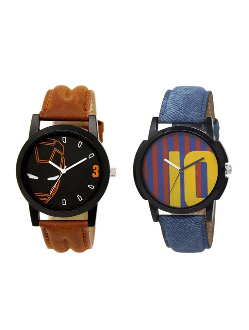 ACNOS Round dial analog watch combo(WAT-LR-04-10-COMBO) - 15500537 - Standard Image - 1