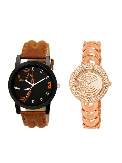 ACNOS Round dial analog couple watch(WAT-LR-04-202-COMBO) - 15500567 - Standard Image - 1