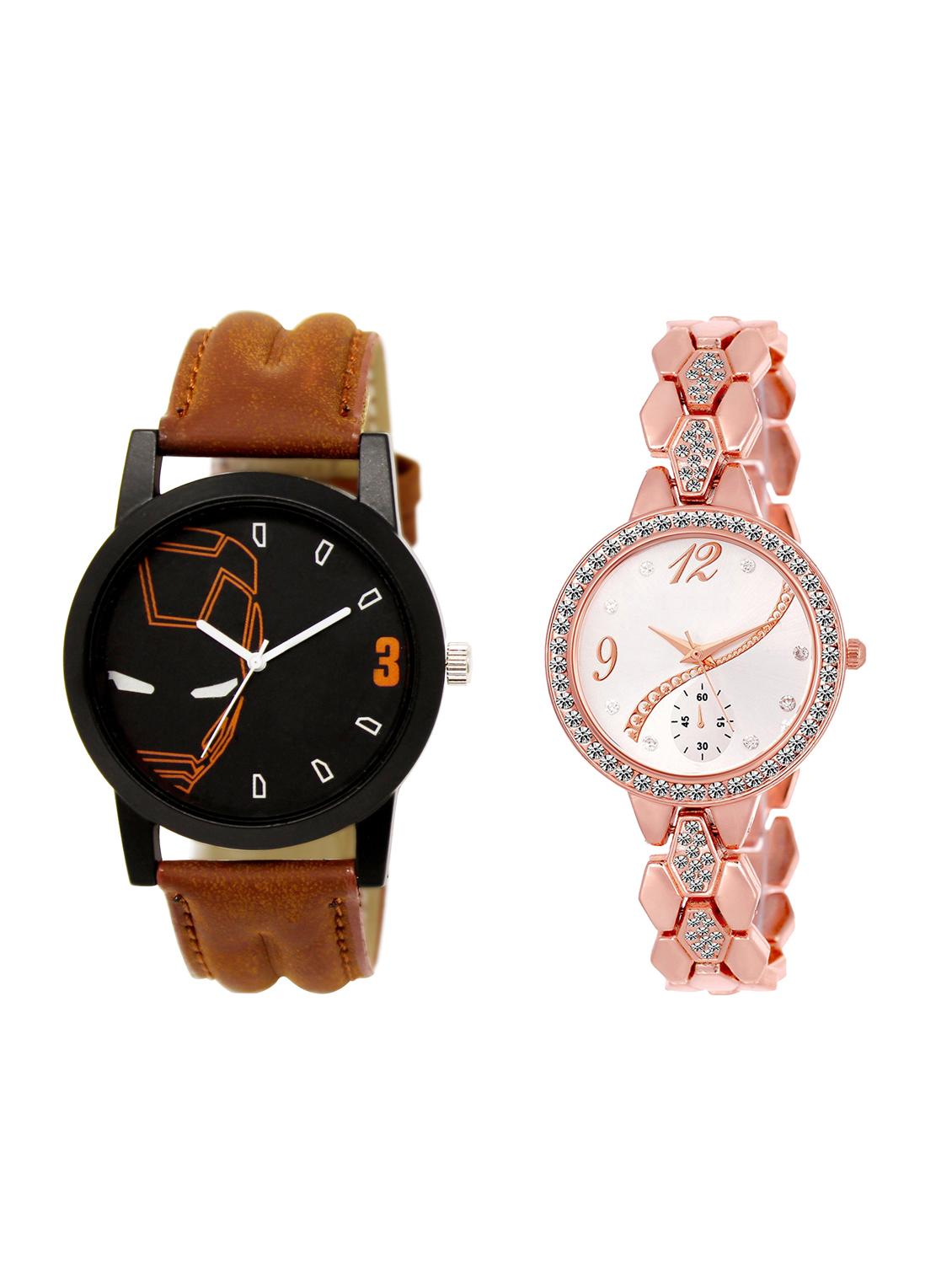 ACNOS Round dial analog couple watch(WAT-LR-04-215-COMBO) - 15500577 - Zoom Image - 1