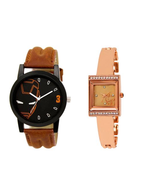 ACNOS Round dial analog couple watch(WAT-LR-04-220-COMBO) - 15500582 - Very Small Image - 1