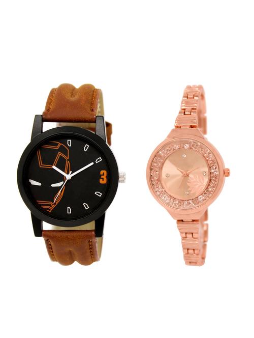 ACNOS Round dial analog couple watch(WAT-LR-04-225-COMBO) - 15500587 - Standard Image - 1