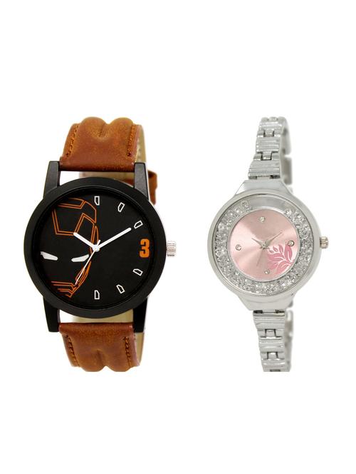 ACNOS Round dial analog couple watch(WAT-LR-04-226-COMBO) - 15500588 - Standard Image - 1