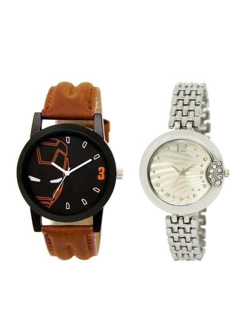 ACNOS Round dial analog couple watch(WAT-LR-04-227-COMBO) - 15500589 - Very Small Image - 1