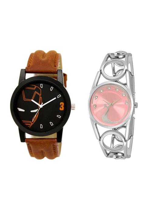 ACNOS Round dial analog couple watch(WAT-LR-04-233-COMBO) - 15500593 - Standard Image - 1