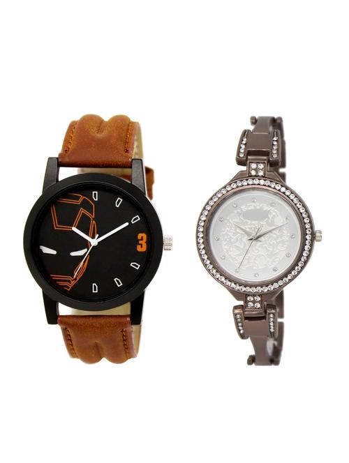 ACNOS Round dial analog couple watch(WAT-LR-04-236-COMBO) - 15500596 - Standard Image - 1