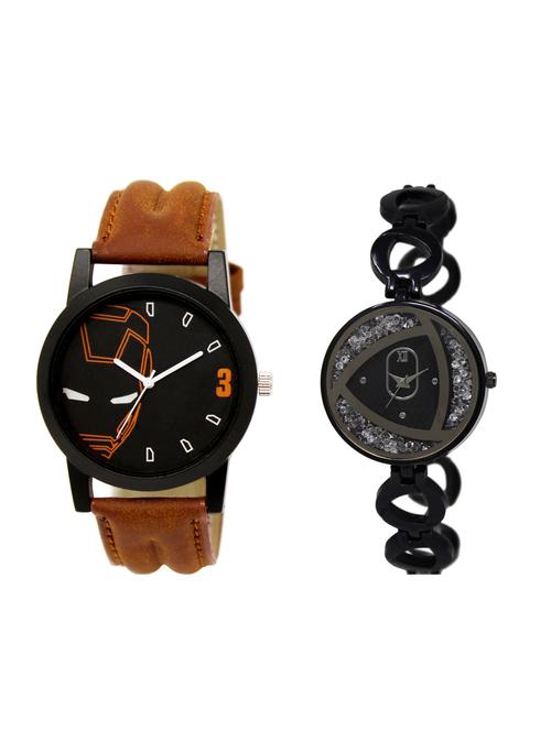 ACNOS Round dial analog couple watch(WAT-LR-04-237-COMBO) - 15500597 - Very Small Image - 1