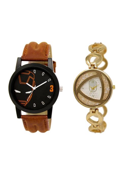 ACNOS Round dial analog couple watch(WAT-LR-04-239-COMBO) - 15500599 - Very Small Image - 1