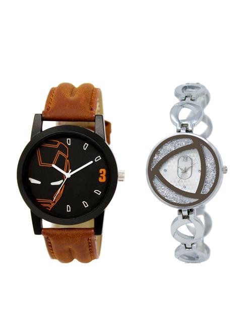 ACNOS Round dial analog couple watch(WAT-LR-04-240-COMBO) - 15500600 - Very Small Image - 1