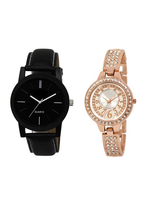 ACNOS Round dial analog couple watch(WAT-LR-05-216-COMBO) - 15500646 - Standard Image - 1