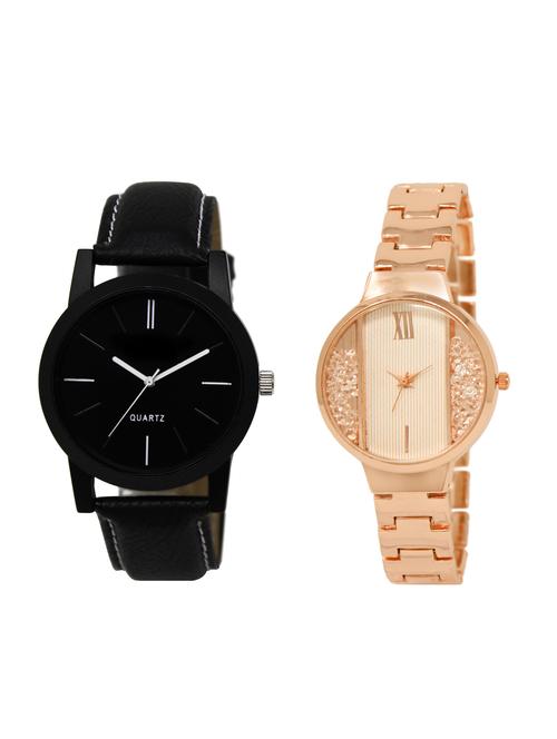 ACNOS Round dial analog couple watch(WAT-LR-05-217-COMBO) - 15500647 - Standard Image - 1