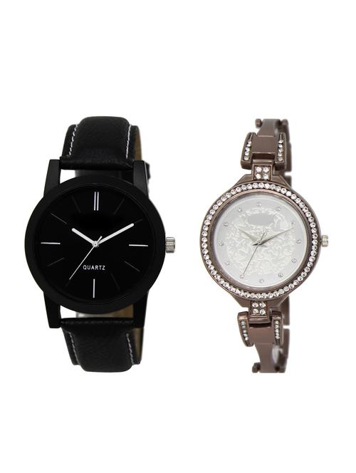 ACNOS Round dial analog couple watch(WAT-LR-05-236-COMBO) - 15500664 - Very Small Image - 1