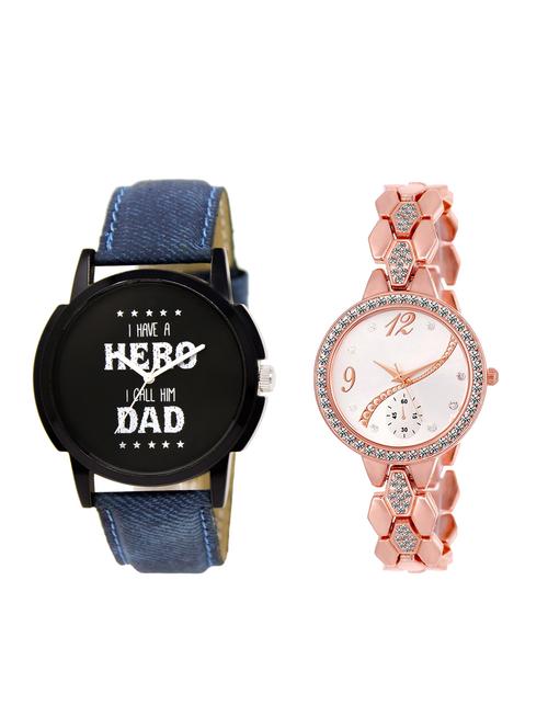 ACNOS Round dial analog couple watch(WAT-LR-07-215-COMBO) - 15500778 - Standard Image - 1