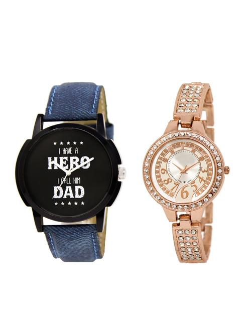 ACNOS Round dial analog couple watch(WAT-LR-07-216-COMBO) - 15500779 - Very Small Image - 1