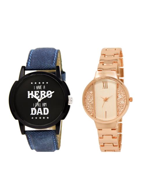 ACNOS Round dial analog couple watch(WAT-LR-07-217-COMBO) - 15500780 - Very Small Image - 1
