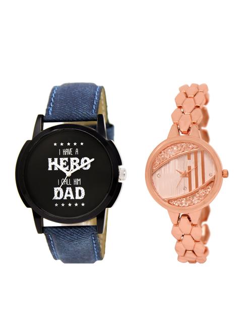 ACNOS Round dial analog couple watch(WAT-LR-07-222-COMBO) - 15500785 - Very Small Image - 1
