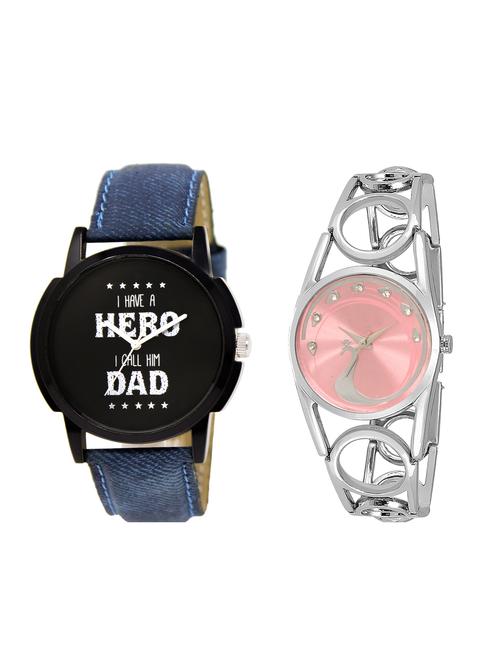 ACNOS Round dial analog couple watch(WAT-LR-07-233-COMBO) - 15500794 - Very Small Image - 1