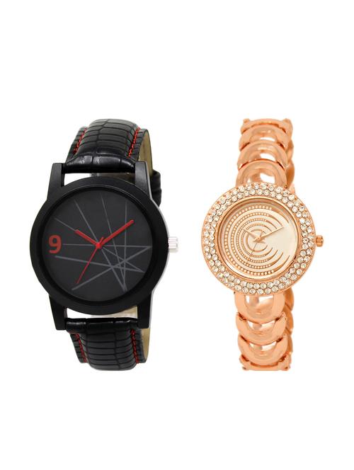 ACNOS Round dial analog couple watch(WAT-LR-08-202-COMBO) - 15500833 - Standard Image - 1