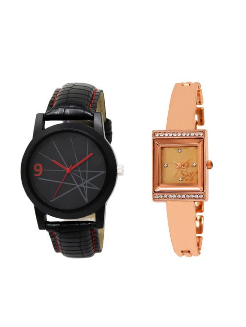 ACNOS Round dial analog couple watch(WAT-LR-08-220-COMBO) - 15500848 - Very Small Image - 1