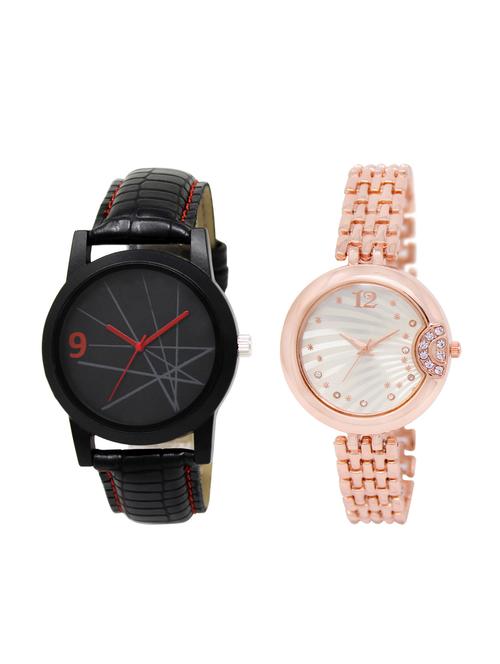 ACNOS Round dial analog couple watch(WAT-LR-08-228-COMBO) - 15500856 - Standard Image - 1