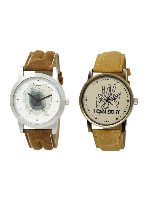 ACNOS Round dial analog watch combo(WAT-LR-09-30-COMBO) - 15500887 - Standard Image - 1