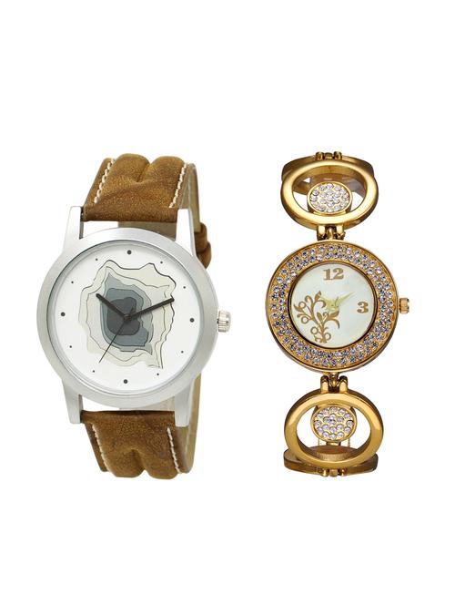 ACNOS Round dial analog couple watch(WAT-LR-09-204-COMBO) - 15500899 - Standard Image - 1