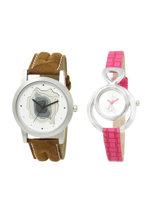 ACNOS Round dial analog couple watch(WAT-LR-09-205-COMBO) - 15500900 - Standard Image - 1