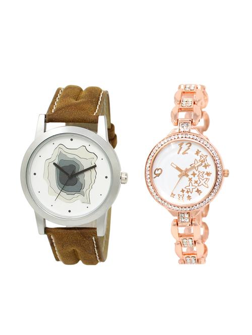 ACNOS Round dial analog couple watch(WAT-LR-09-210-COMBO) - 15500904 - Very Small Image - 1