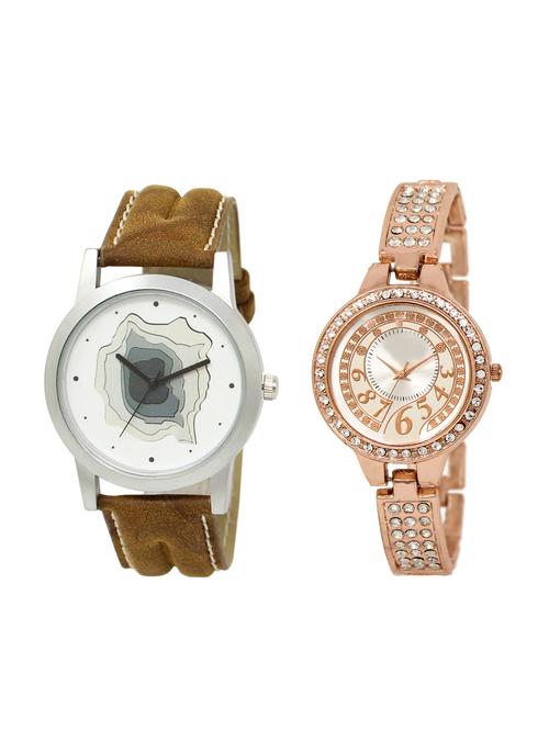 ACNOS Round dial analog couple watch(WAT-LR-09-216-COMBO) - 15500908 - Very Small Image - 1