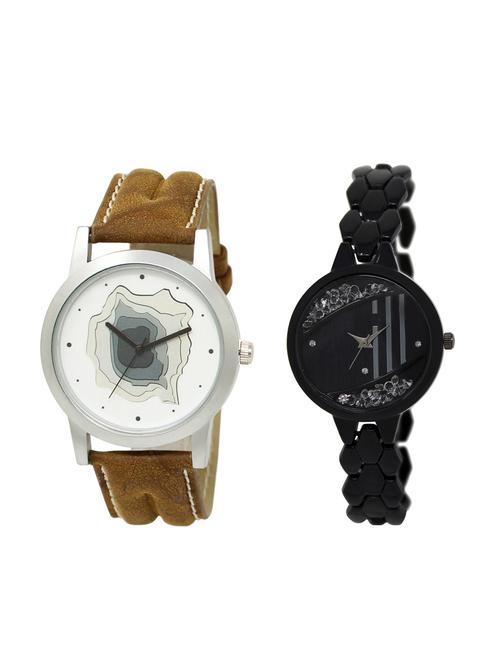 ACNOS Round dial analog couple watch(WAT-LR-09-221-COMBO) - 15500913 - Very Small Image - 1