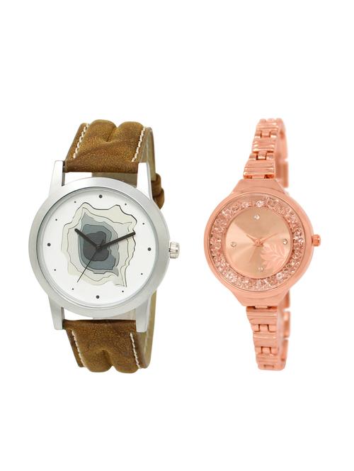 ACNOS Round dial analog couple watch(WAT-LR-09-225-COMBO) - 15500917 - Standard Image - 1