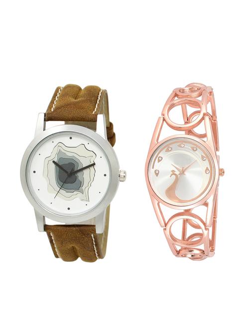 ACNOS Round dial analog couple watch(WAT-LR-09-232-COMBO) - 15500922 - Standard Image - 1
