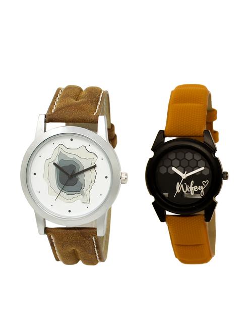 ACNOS Round dial analog couple watch(WAT-LR-09-235-COMBO) - 15500925 - Very Small Image - 1
