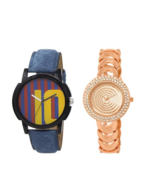 ACNOS Round dial analog couple watch(WAT-LR-10-202-COMBO) - 15500960 - Standard Image - 1