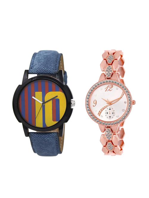 ACNOS Round dial analog couple watch(WAT-LR-10-215-COMBO) - 15500970 - Very Small Image - 1