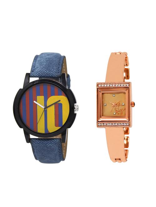 ACNOS Round dial analog couple watch(WAT-LR-10-220-COMBO) - 15500975 - Very Small Image - 1