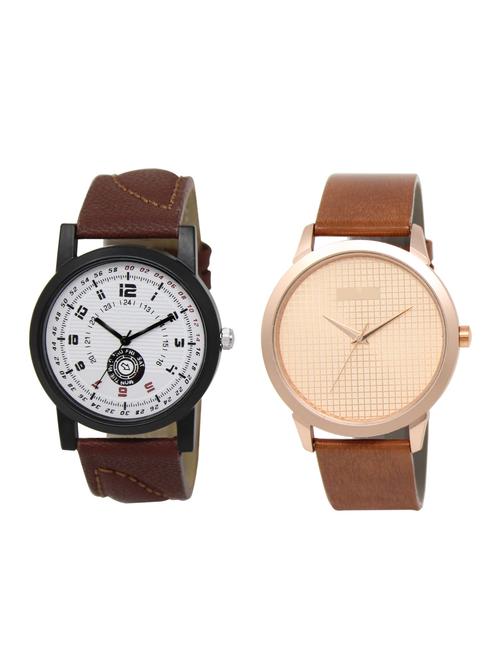 ACNOS Round dial analog watch combo(WAT-LR-11-34-COMBO) - 15501016 - Very Small Image - 1