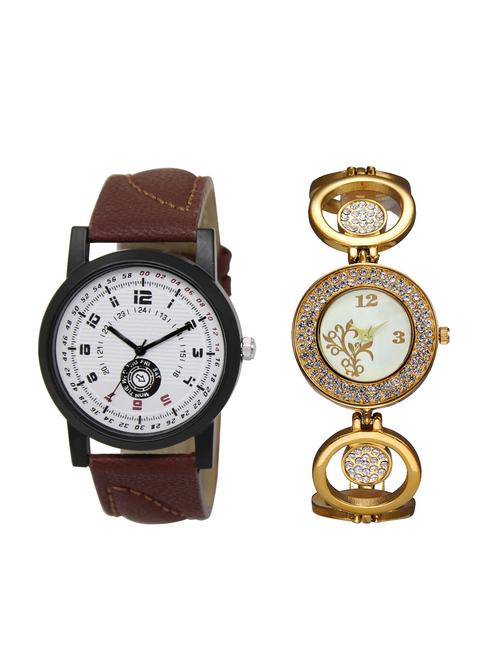ACNOS Round dial analog couple watch(WAT-LR-11-204-COMBO) - 15501024 - Standard Image - 1