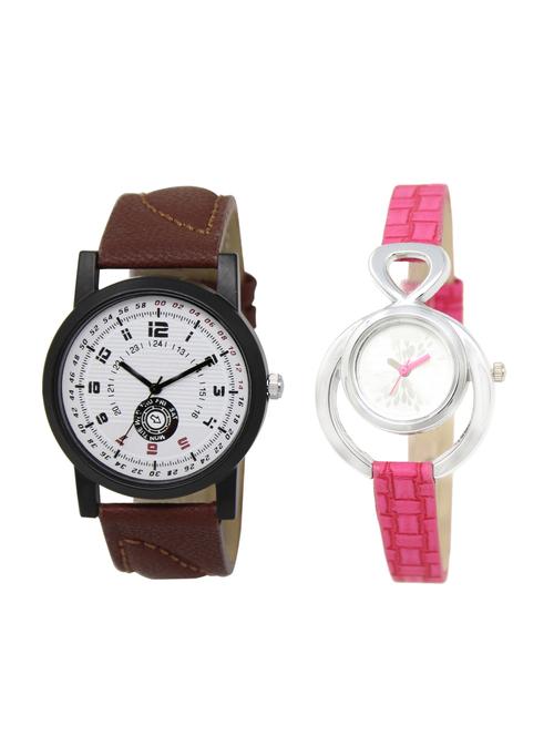 ACNOS Round dial analog couple watch(WAT-LR-11-205-COMBO) - 15501025 - Standard Image - 1