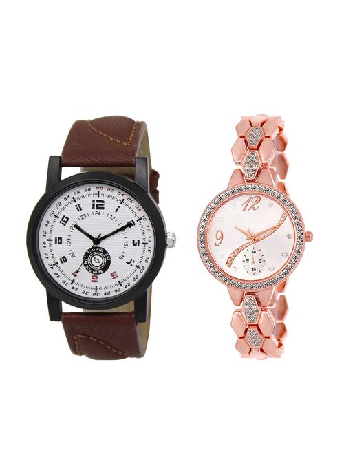 ACNOS Round dial analog couple watch(WAT-LR-11-215-COMBO) - 15501032 - Standard Image - 1