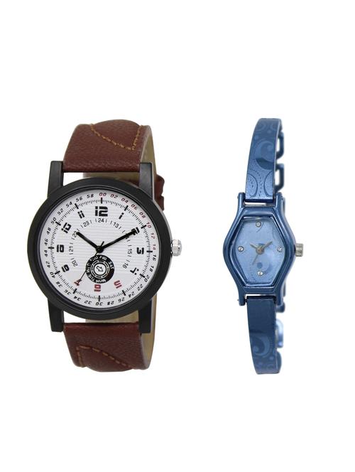 ACNOS Round dial analog couple watch(WAT-LR-11-218-COMBO) - 15501035 - Very Small Image - 1
