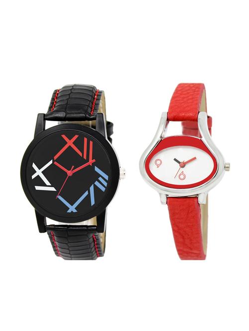 ACNOS Round dial analog couple watch(WAT-LR-12-206-COMBO) - 15501087 - Very Small Image - 1