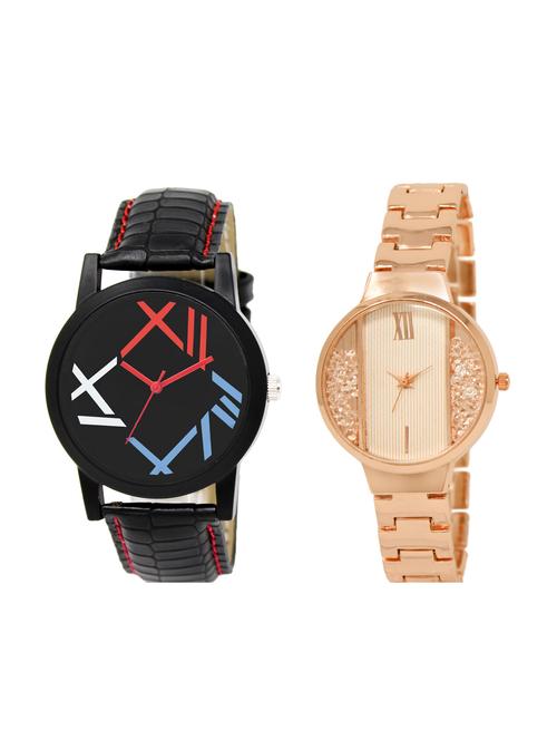 ACNOS Round dial analog couple watch(WAT-LR-12-217-COMBO) - 15501095 - Standard Image - 1