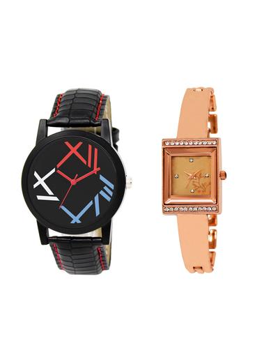 ACNOS Round dial analog couple watch(WAT-LR-12-220-COMBO) - 15501098 - Very Small Image - 1