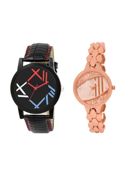 ACNOS Round dial analog couple watch(WAT-LR-12-222-COMBO) - 15501100 - Standard Image - 1
