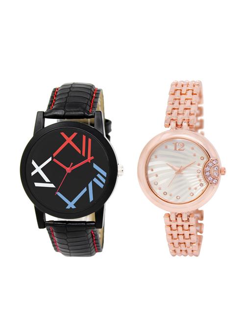 ACNOS Round dial analog couple watch(WAT-LR-12-228-COMBO) - 15501106 - Standard Image - 1