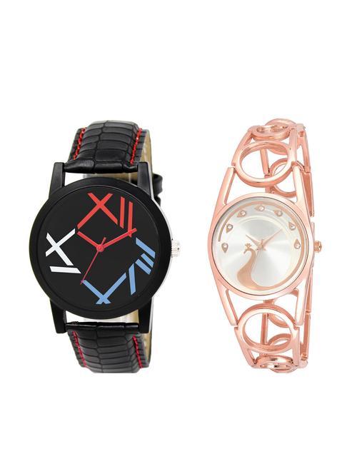 ACNOS Round dial analog couple watch(WAT-LR-12-232-COMBO) - 15501108 - Very Small Image - 1