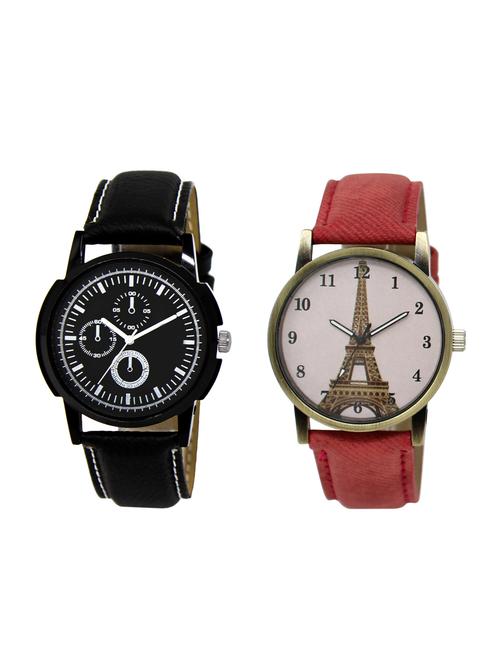 ACNOS Round dial analog watch combo(WAT-LR-13-230-COMBO) - 15501141 - Very Small Image - 1