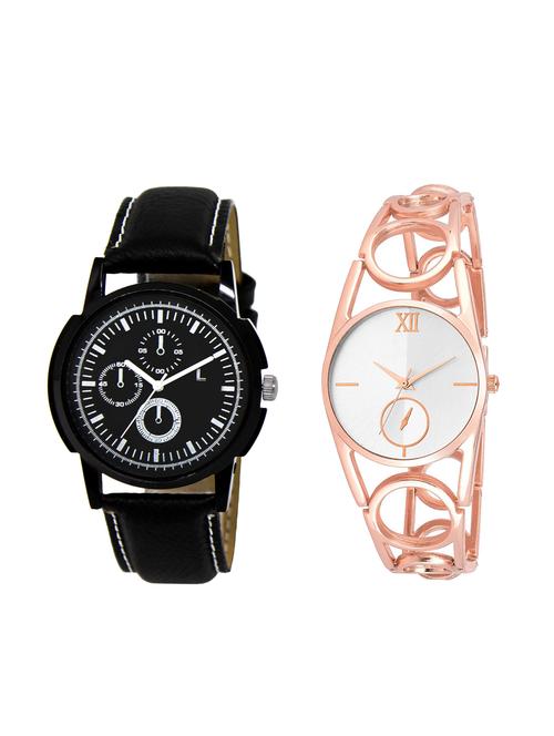 ACNOS Round dial analog couple watch(WAT-LR-13-213-COMBO) - 15501152 - Very Small Image - 1