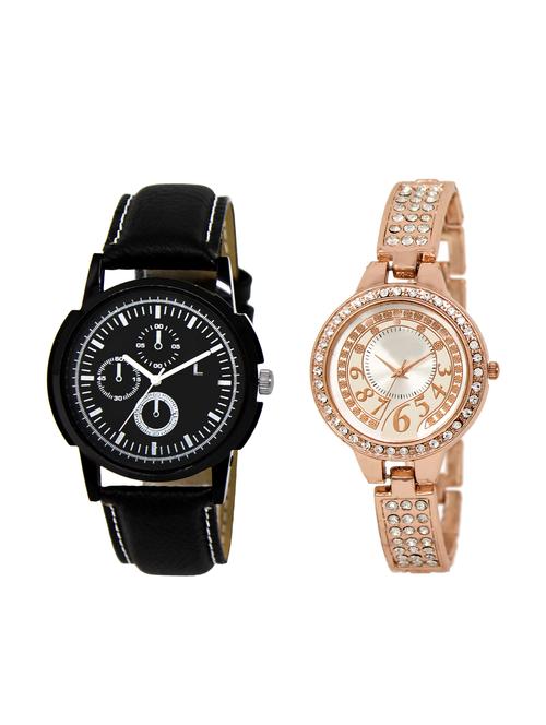ACNOS Round dial analog couple watch(WAT-LR-13-216-COMBO) - 15501154 - Standard Image - 1